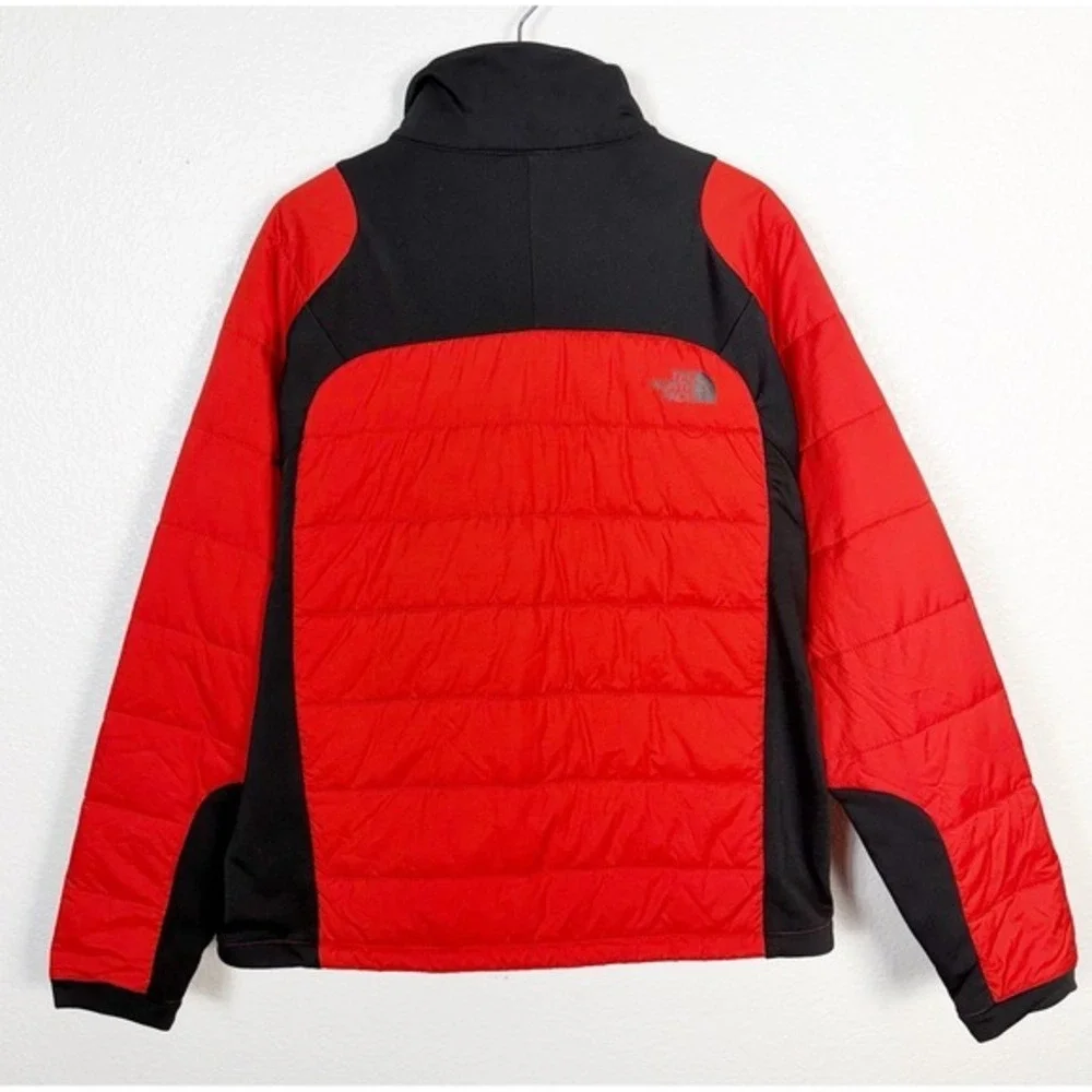The‎ North Face Men's Size L Lightweight Puffer Coat Jacket Primaloft Red Black